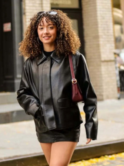 New York City Soley Liboy Black Leather Jacket