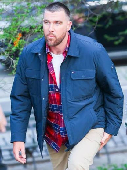 New York City Travis Kelce Blue Parachute Jacket