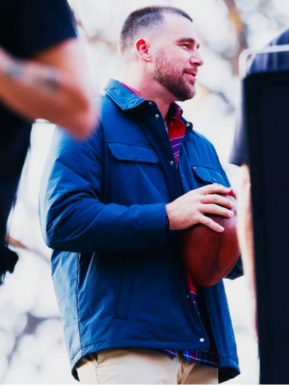 New York City Travis Kelce Blue Parachute Jacket