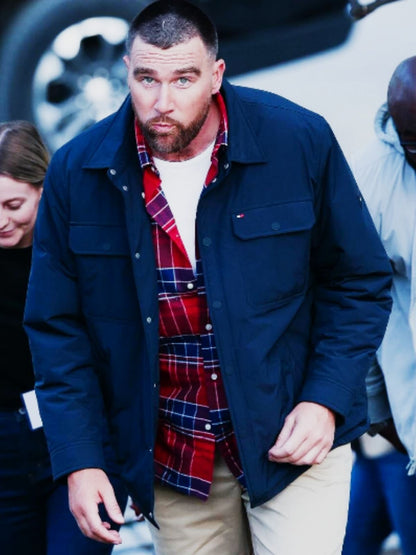 New York City Travis Kelce Blue Parachute Jacket