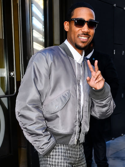 New York City Tyler James Williams Gray Bomber Jacket