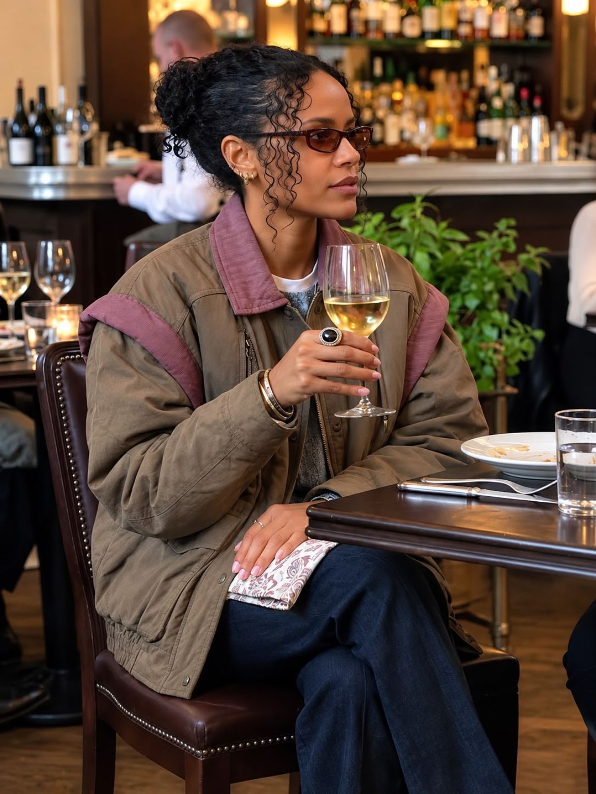 Next Gen NYC Ava Dash Brown Bomber Jacket