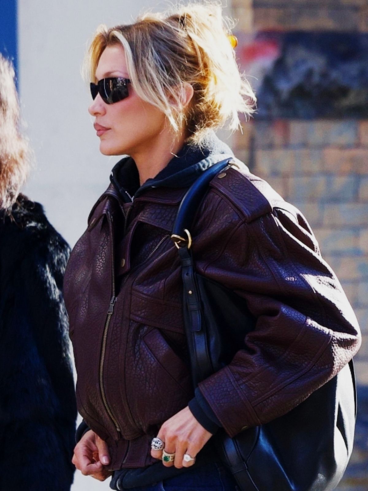 NYC Bella Hadid Brown Leather Jacket