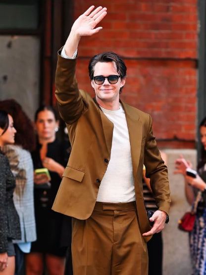 NYC Bill Skarsgård Brown Blazer