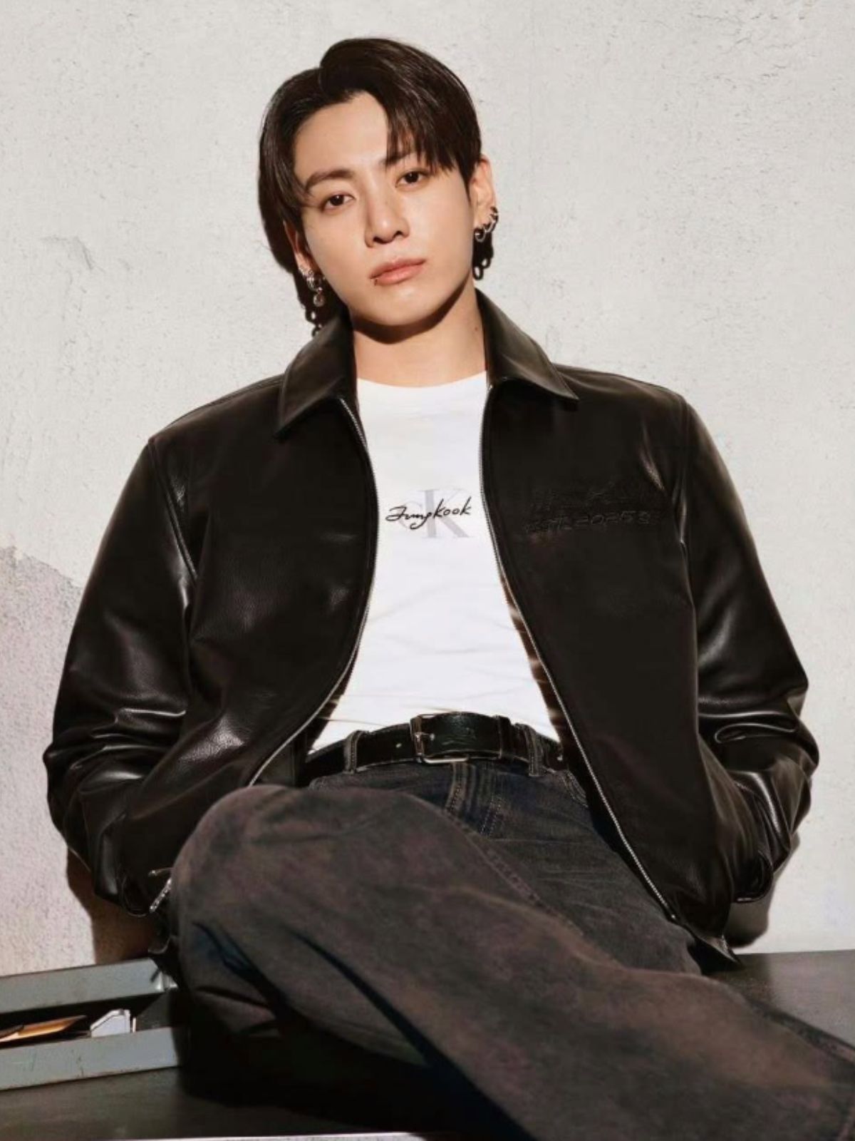 NYC Jeon Jung-kook Black Leather Jacket