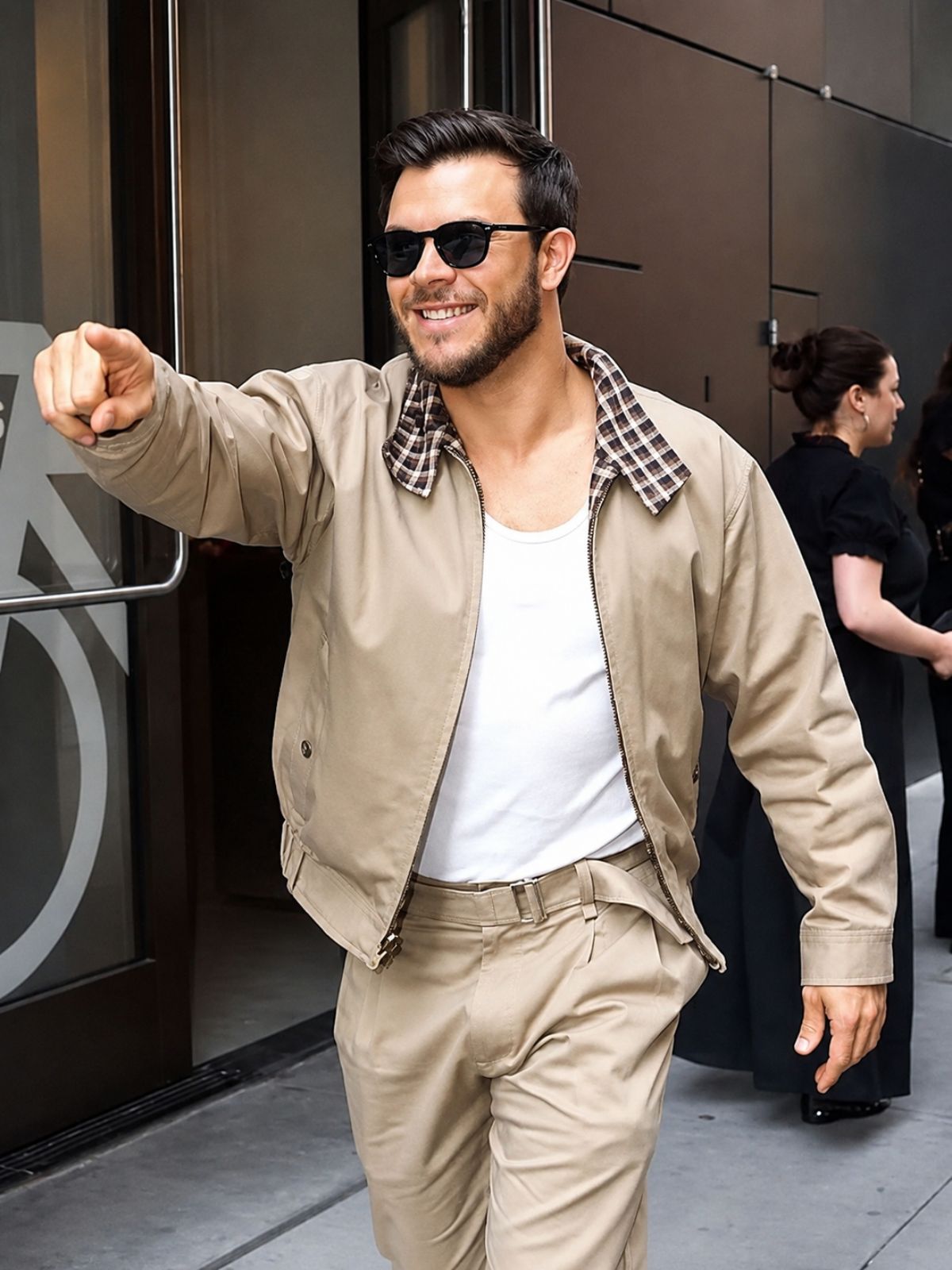 NYC Jimmy Tatro Beige Cotton Jacket