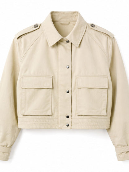 NYC Millie Bobby Brown Beige Cotton Jacket