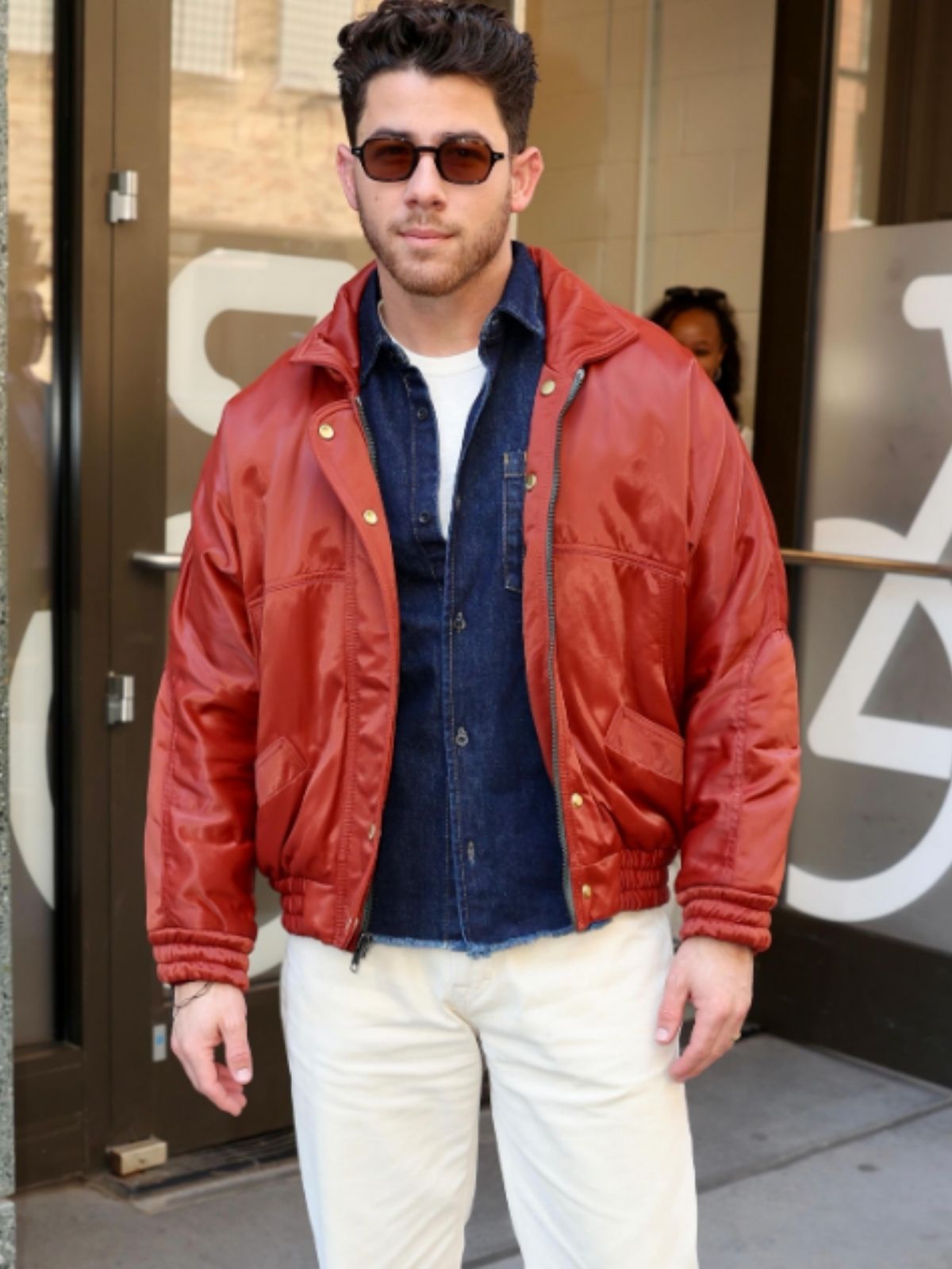 NYC Nick Jonas Red Satin Jacket