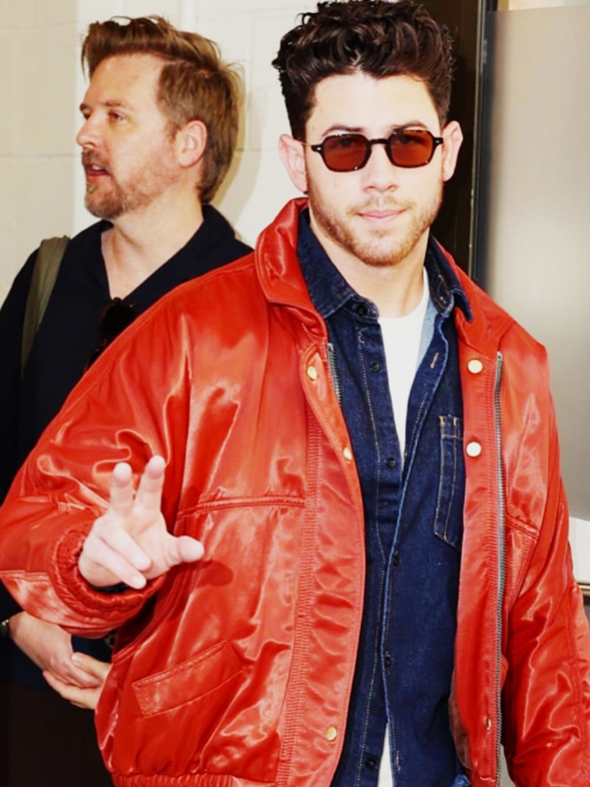 NYC Nick Jonas Red Satin Jacket