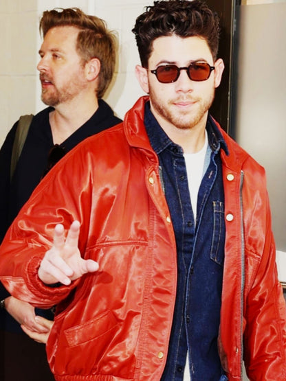 NYC Nick Jonas Red Satin Jacket