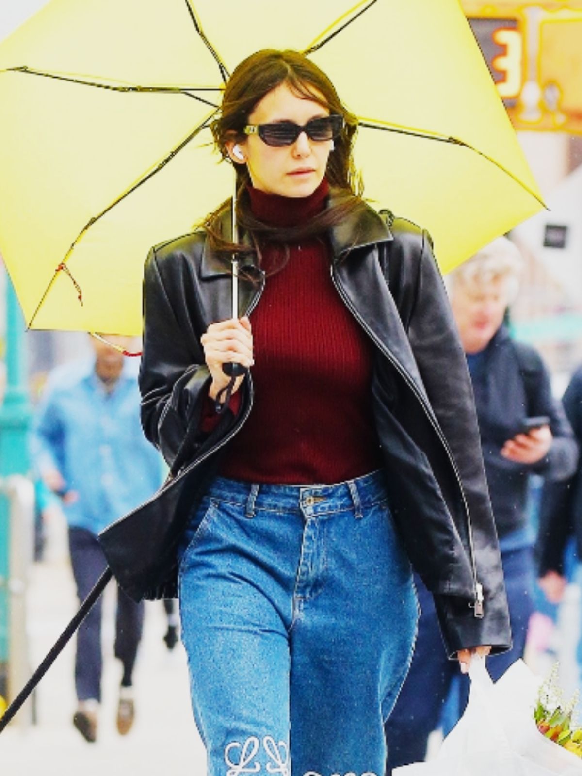 NYC Nina Dobrev Black Leather Jacket
