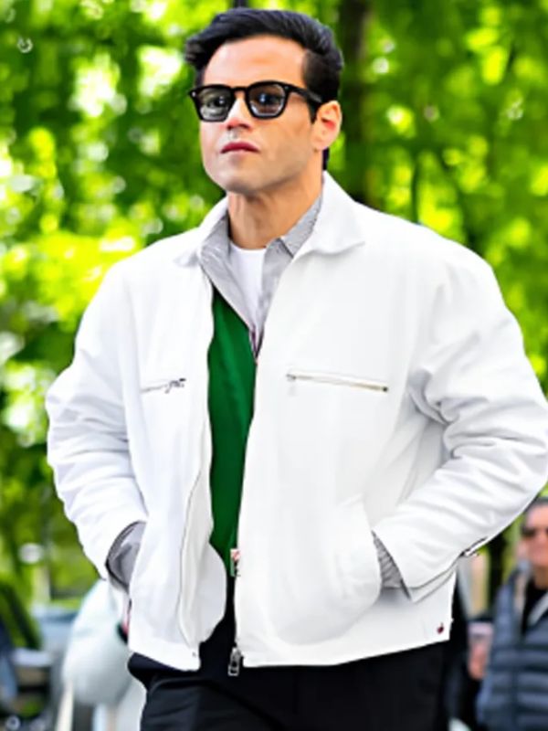 NYC Rami Malek White Cotton Jacket