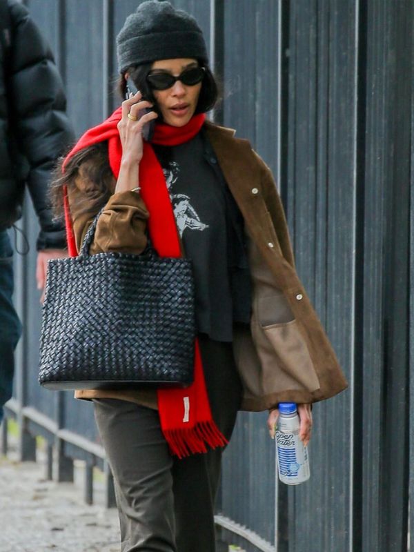 NYC Zoe Kravitz Brown Suede Leather Jacket