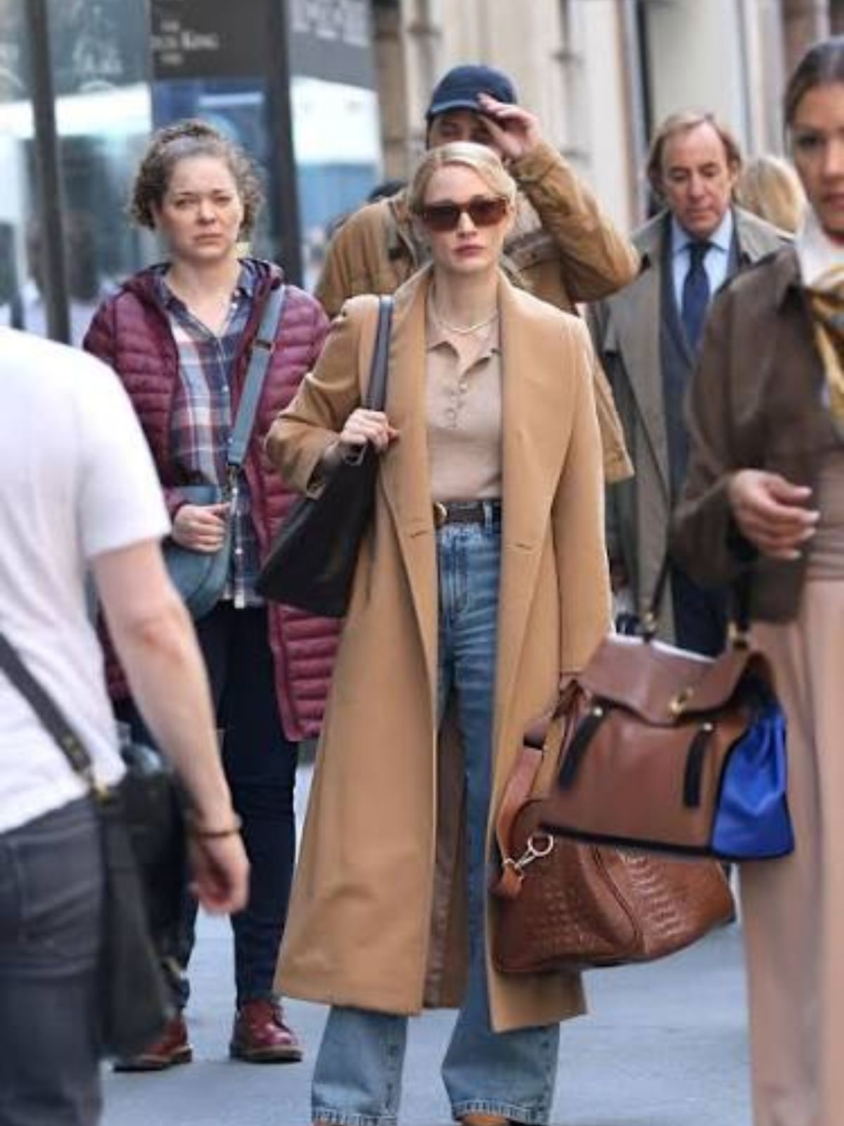 Off Weeks Jessica Chastain Brown Wool Coat