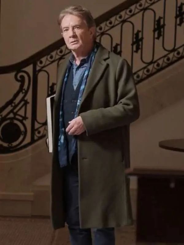 Oliver Putnam Only Murders in the Building S05 Green Wool Long Coat