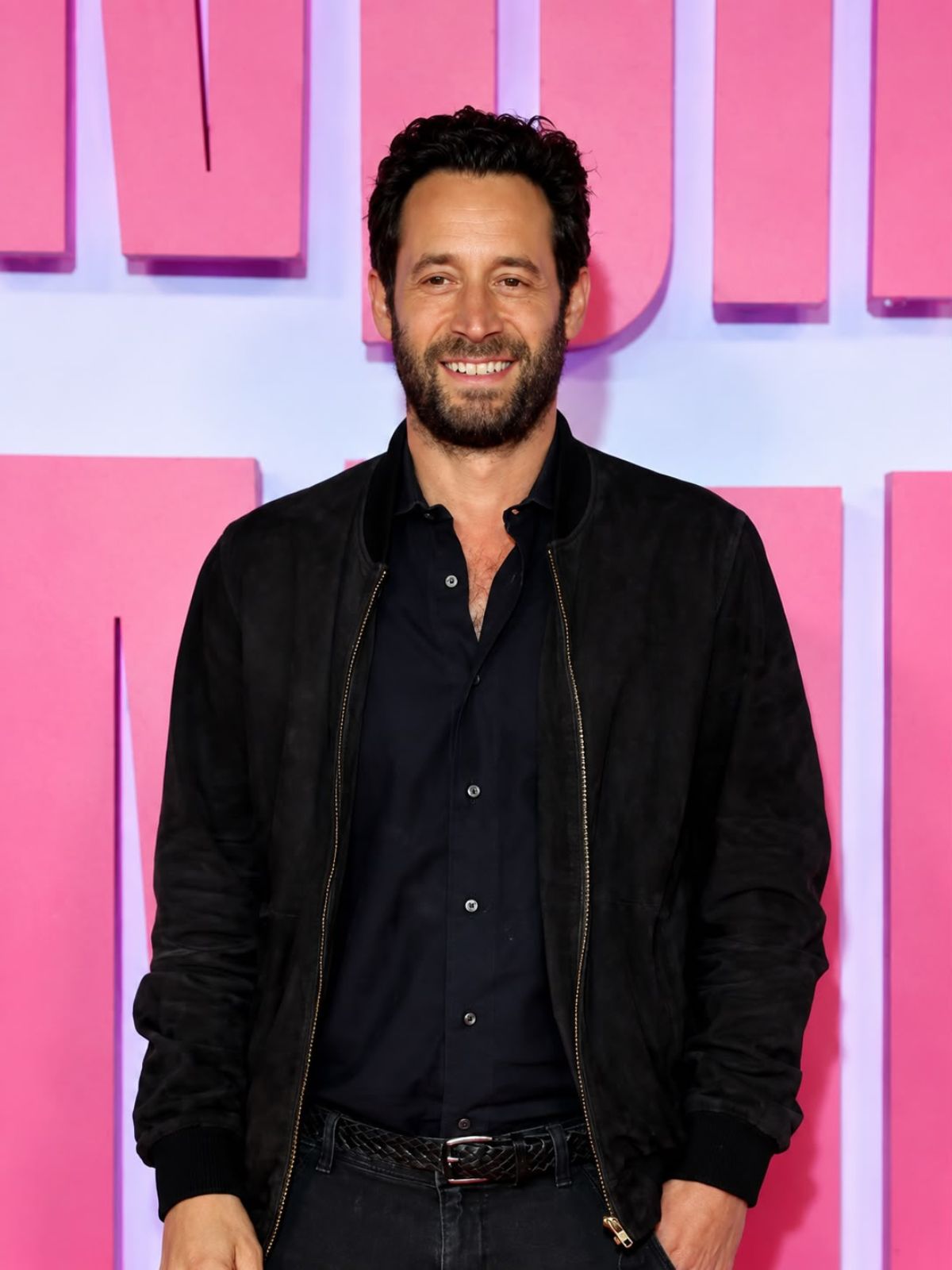 Olivier Kaempfer Finding Emily Black Suede Bomber Leather Jacket