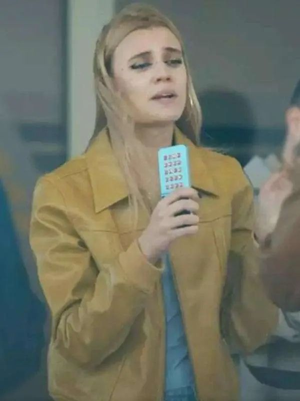 Olympo S01 Clara Galle Yellow Bomber Leather Jacket