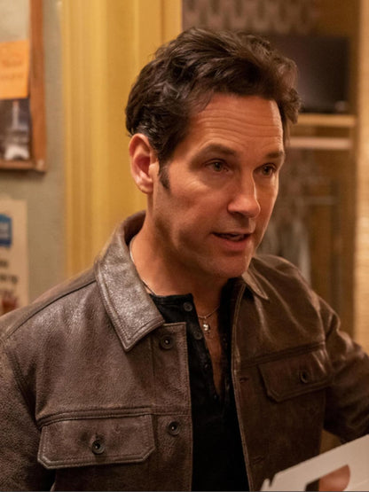 Only Murders in the Building Paul Rudd Brown Leather Jacket