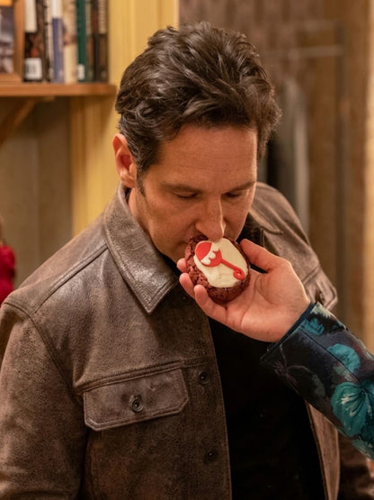 Only Murders in the Building Paul Rudd Brown Leather Jacket