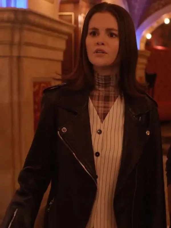 Only Murders in the Building S05 Selena Gomez Black Biker Leather Jacket