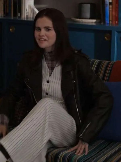 Only Murders in the Building S05 Selena Gomez Black Biker Leather Jacket