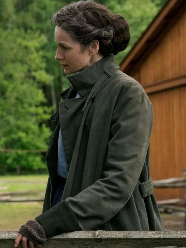 Outlander S07 Claire Randall Green Wool Coat