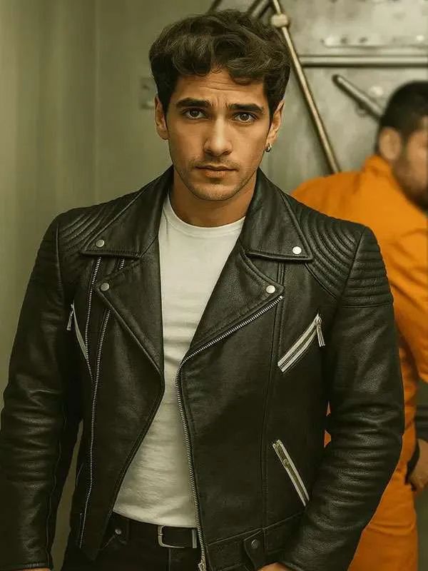 Pau Simon Billionaires’ Bunker Black Biker Leather Jacket