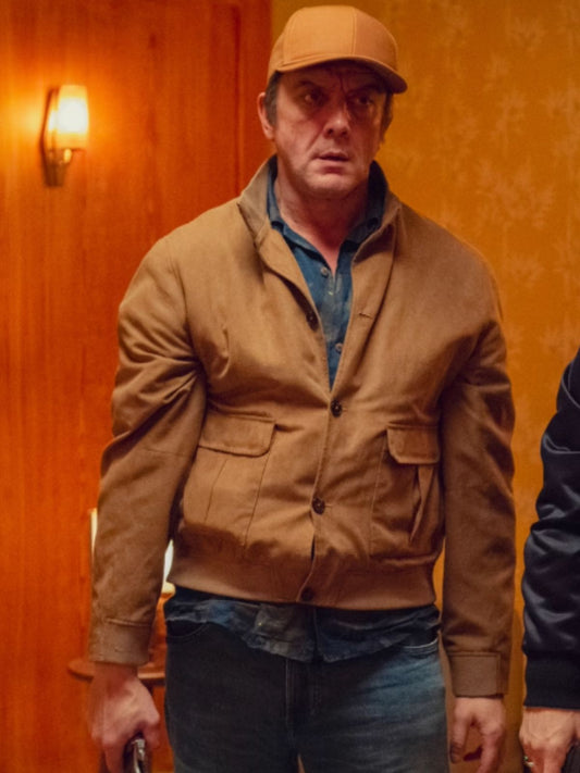 Peter Serafinowicz Hit Point Brown Suede Leather Jacket