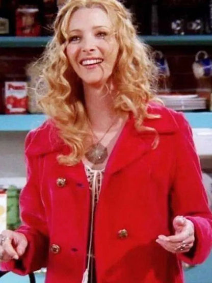 Phoeba Buffay Friends Red Wool Coat