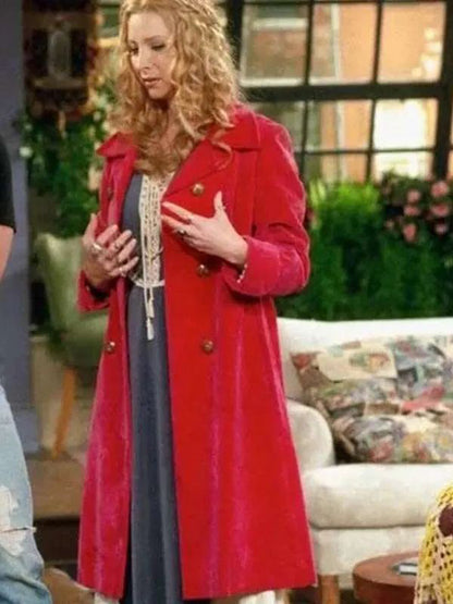 Phoeba Buffay Friends Red Wool Coat