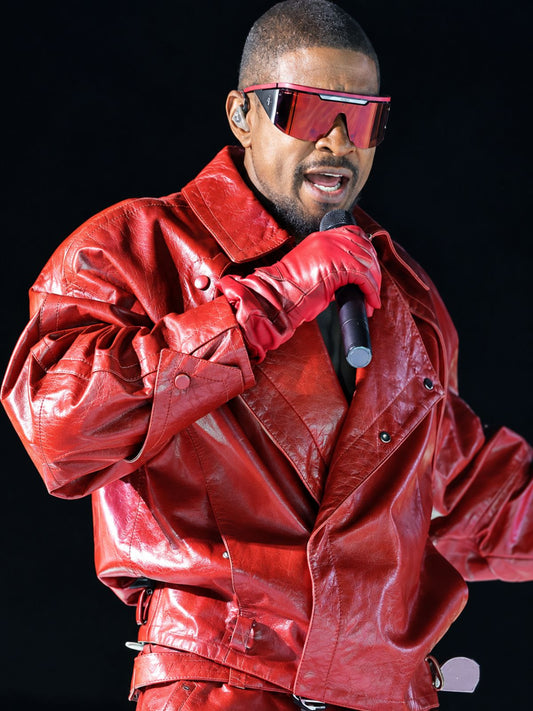 R&B Tour Usher Red Leather Jacket