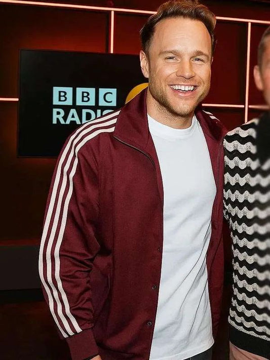 Radio 2 Music Festival 2025 Olly Murs Maroon Track Jacket