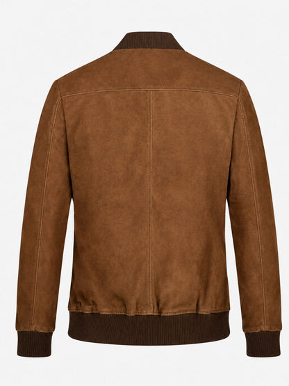 Ride or Die Jamie Parker Brown Suede Leather Bomber Jacket