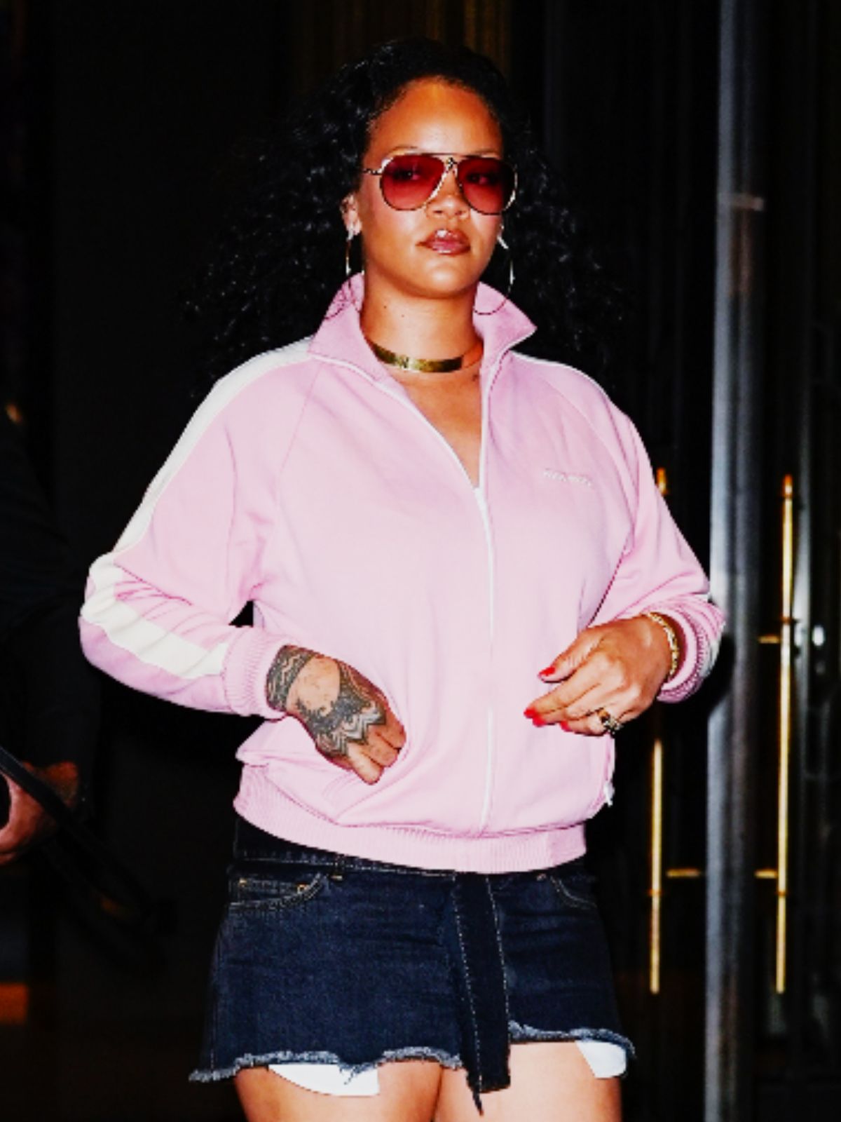 Rihanna NYC Pink Polyester Track Jacket