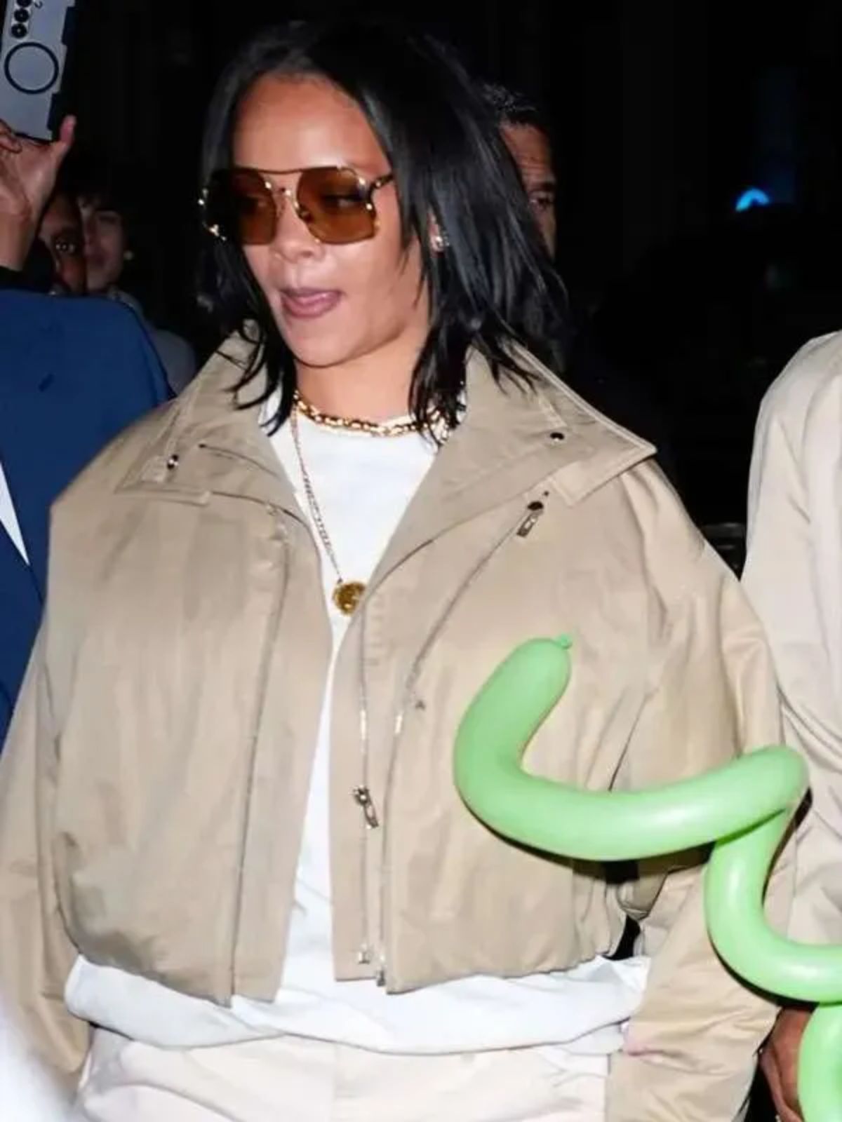 Rihanna Rza NYC Beige Cotton Cropped Jacket