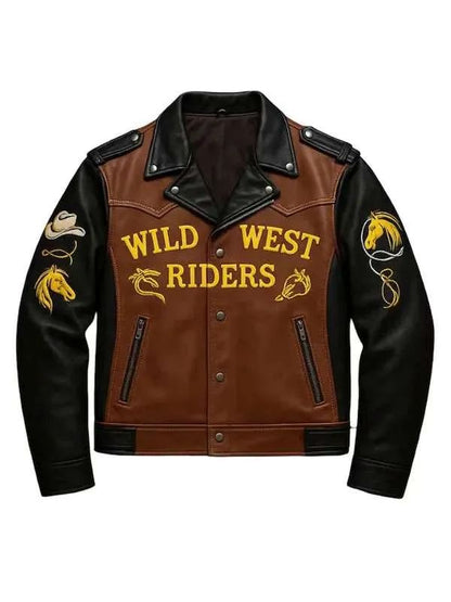 Rodeo Wild West Riders Cowboy Biker Leather Jacket