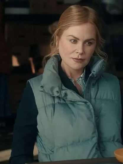 Scarpetta Nicole Kidman Sea Green Puffer Vest