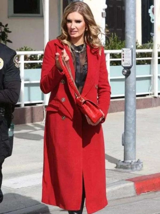 Selling Sunset S08 Nicole Young Red Wool Coat