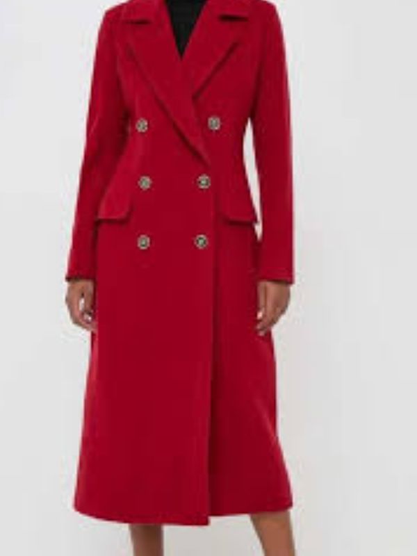Selling Sunset S08 Nicole Young Red Wool Coat