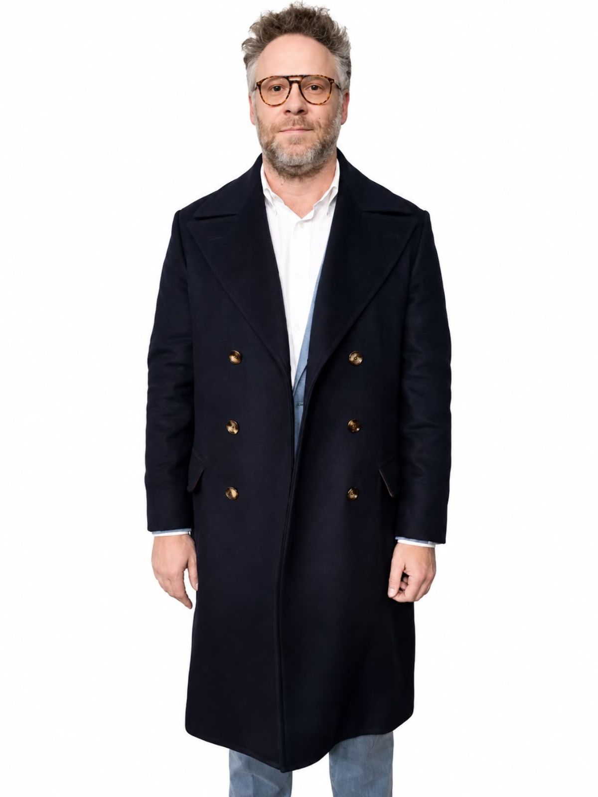 Seth Rogen The Invite Black Wool Coat