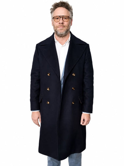 Seth Rogen The Invite Black Wool Coat