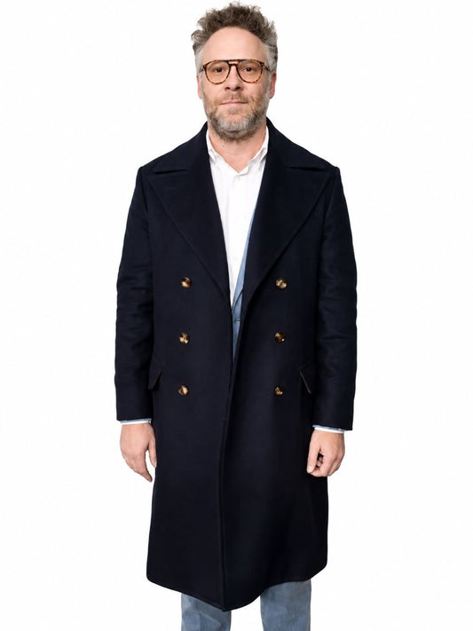Seth Rogen The Invite Black Wool Coat
