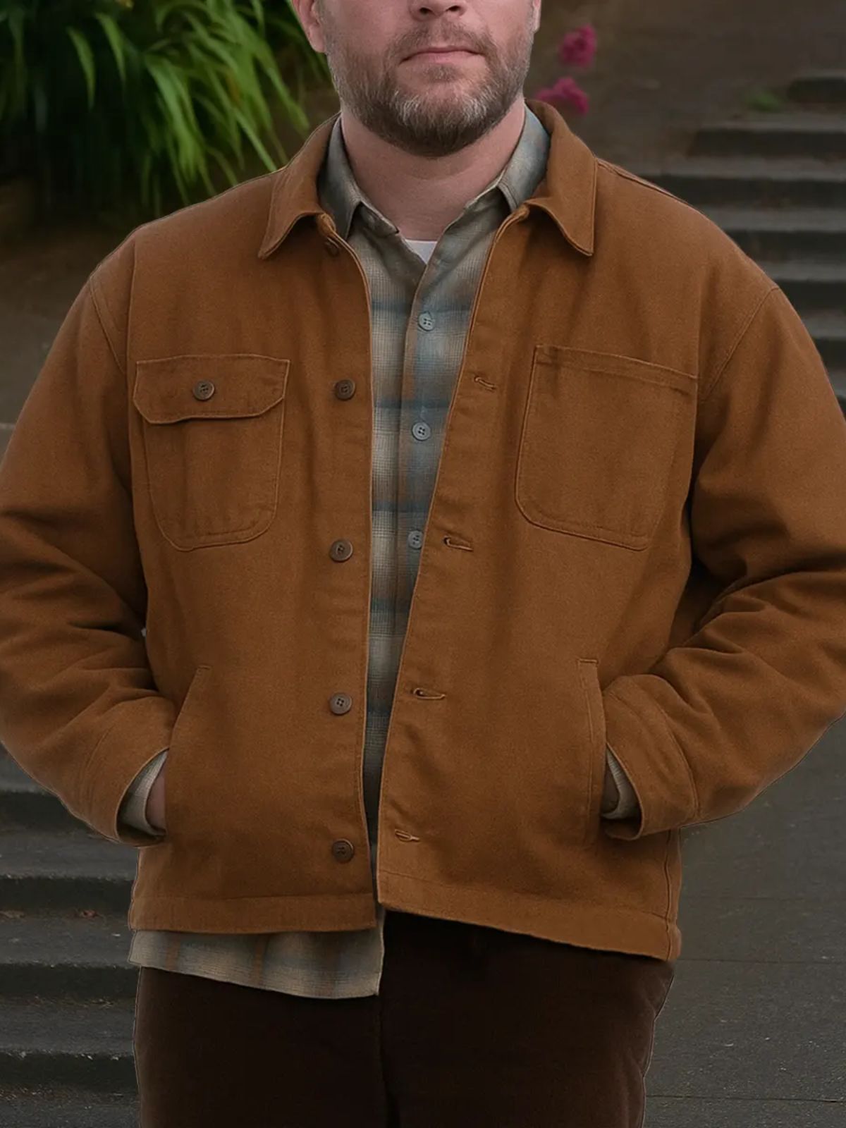 Seth Rogen The Invite Brown Cotton Jacket