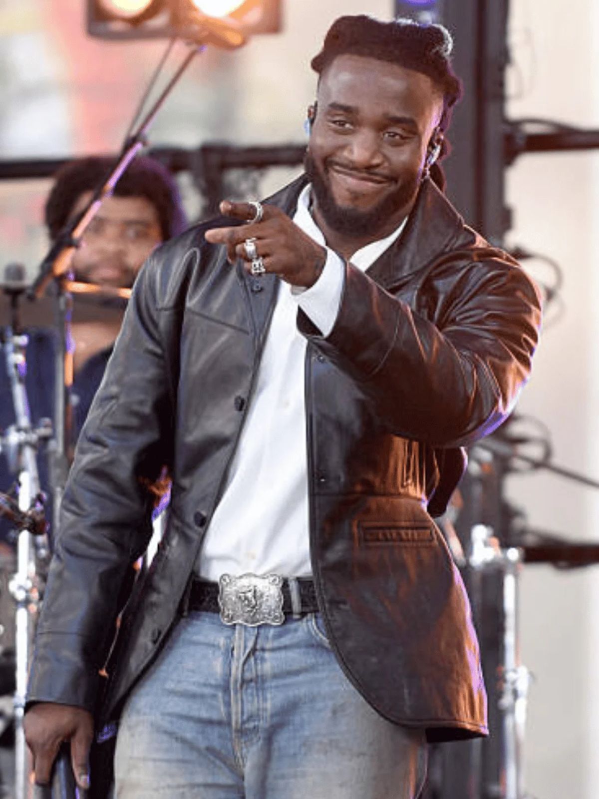 Shaboozey NBC’s Today Black Leather Blazer