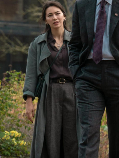 Silo Jessica Brown Findlay Gray Trench Coat