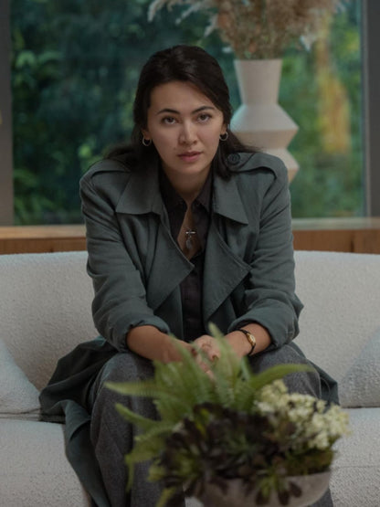 Silo Jessica Brown Findlay Gray Trench Coat