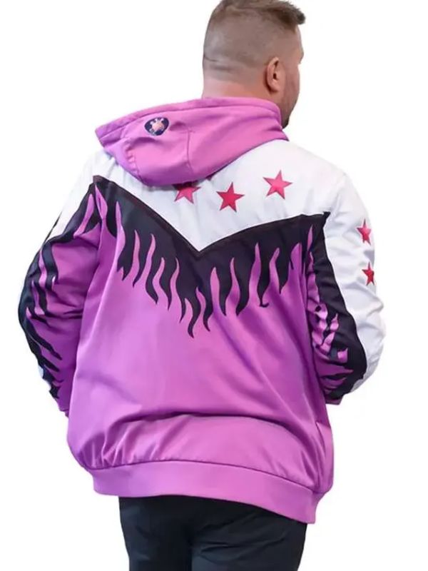 SmackDown Wrestler Kevin Owens Pink Hooded Jacket