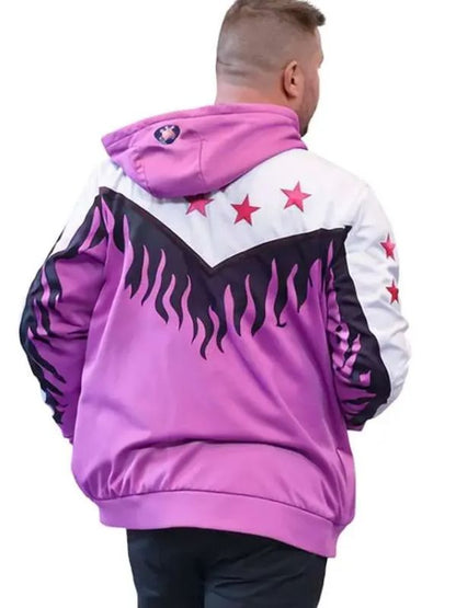 SmackDown Wrestler Kevin Owens Pink Hooded Jacket