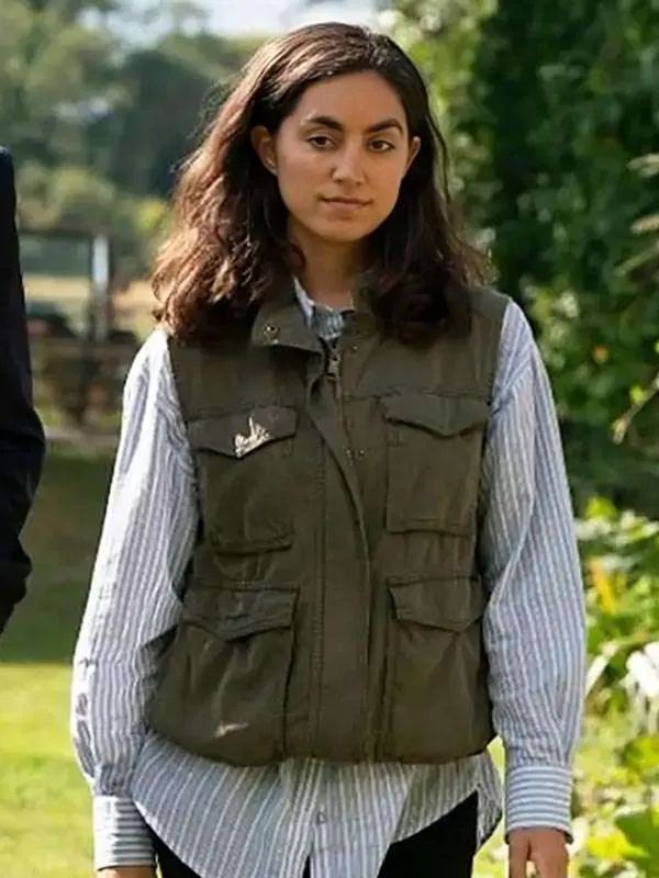 Sofia Barclay Lynley S01 Green Cotton Vest Jacket