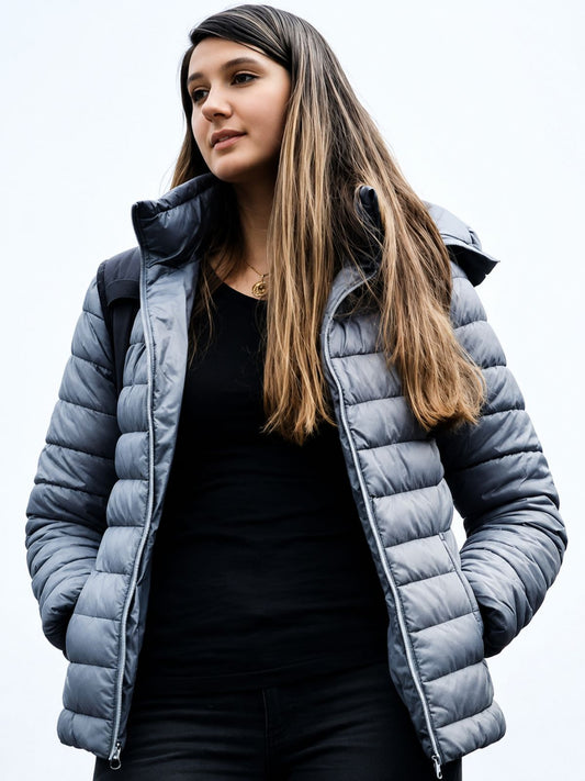 Sophia Eleni Bone Keeper Gray Puffer Jacket